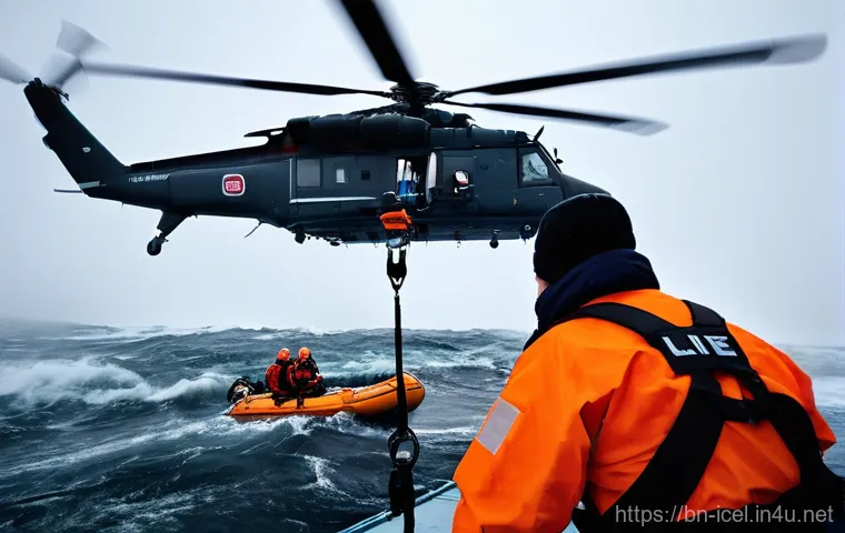 아이슬란드 해양 사고 사례 - **Prompt 1: The Resilient Trawler and Its Crew Against the Icy Sea**
    "A rugged Icelandic fishing...