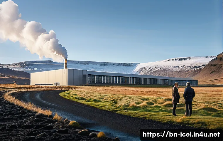 아이슬란드에서 사업하기 - **Prompt:** A dynamic, wide-angle shot of a sleek, modern, eco-friendly data center nestled within a...